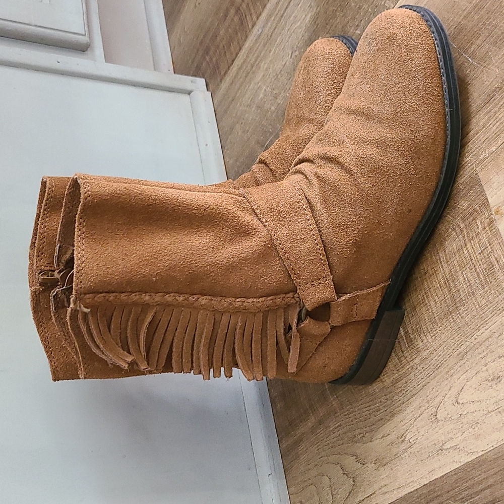 Fringe faux suede Booties